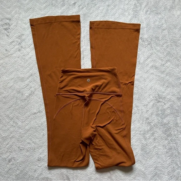 Lululemon Groove Pant Flare Super High-Rise Dark Terracotta Orange Size 0 - Picture 3 of 8